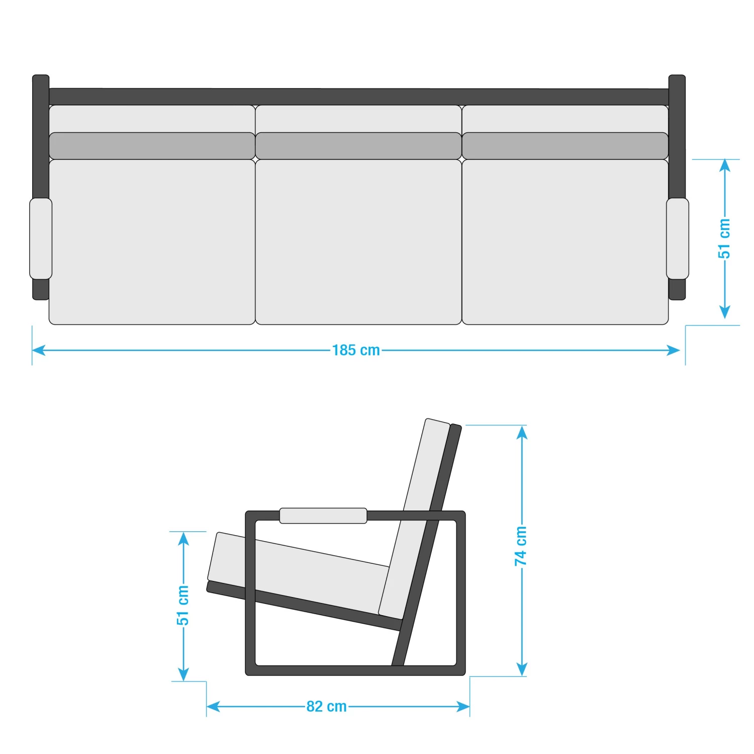Ars manufacti Ensemble de salon Rhode (3-2-1) - Basalte – Image 16