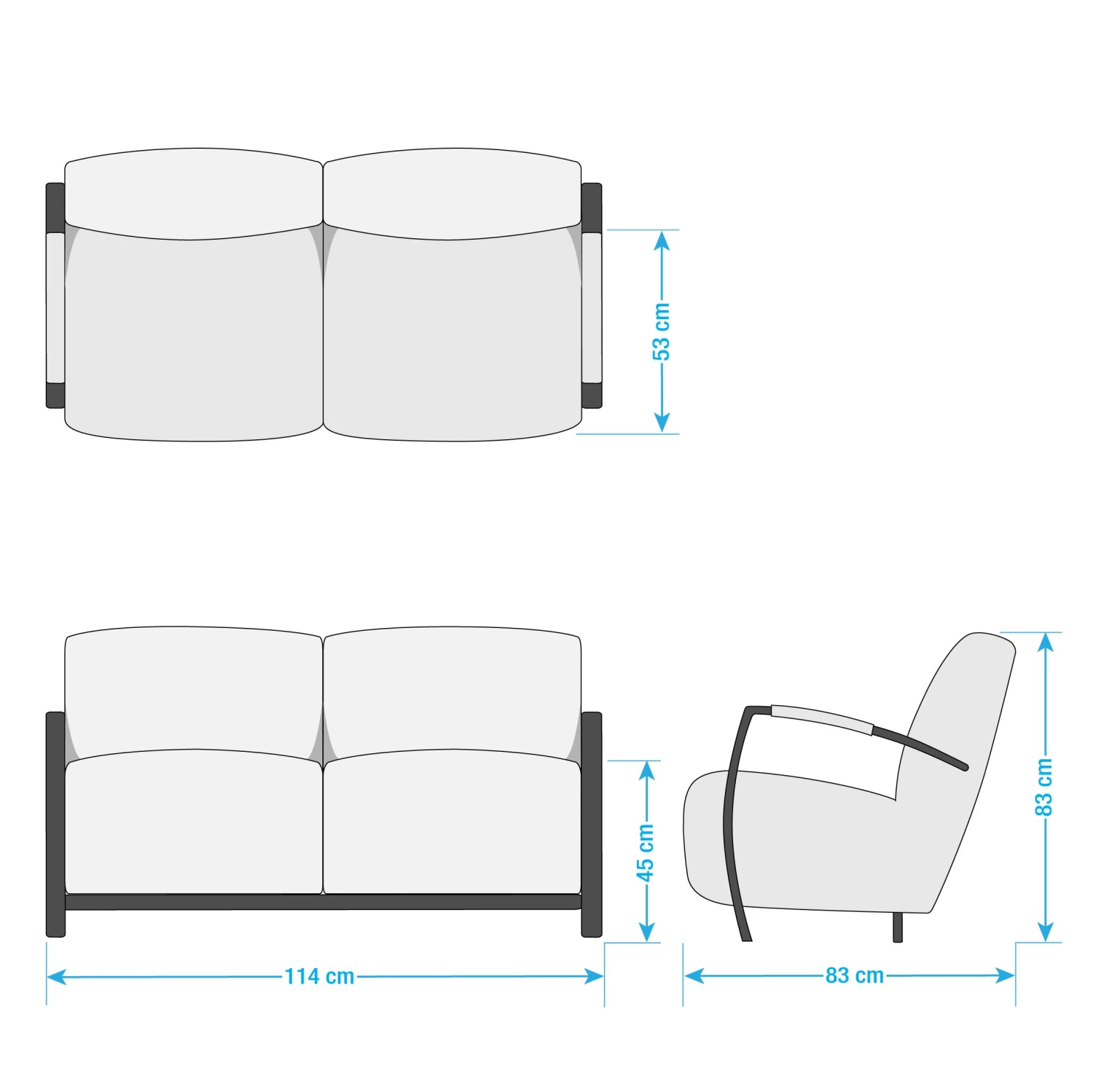 Ars manufacti Ensemble de salon Straid (3-2) - Basalte – Image 10
