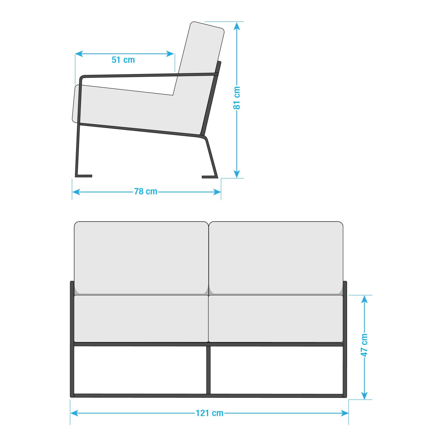 Ars manufacti Ensemble de salon Voda I (3-2-1) - Basalte – Image 13