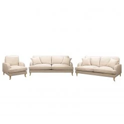 Maison Belfort Ensemble Bethania II (3-2-1) - Tissu - Crème