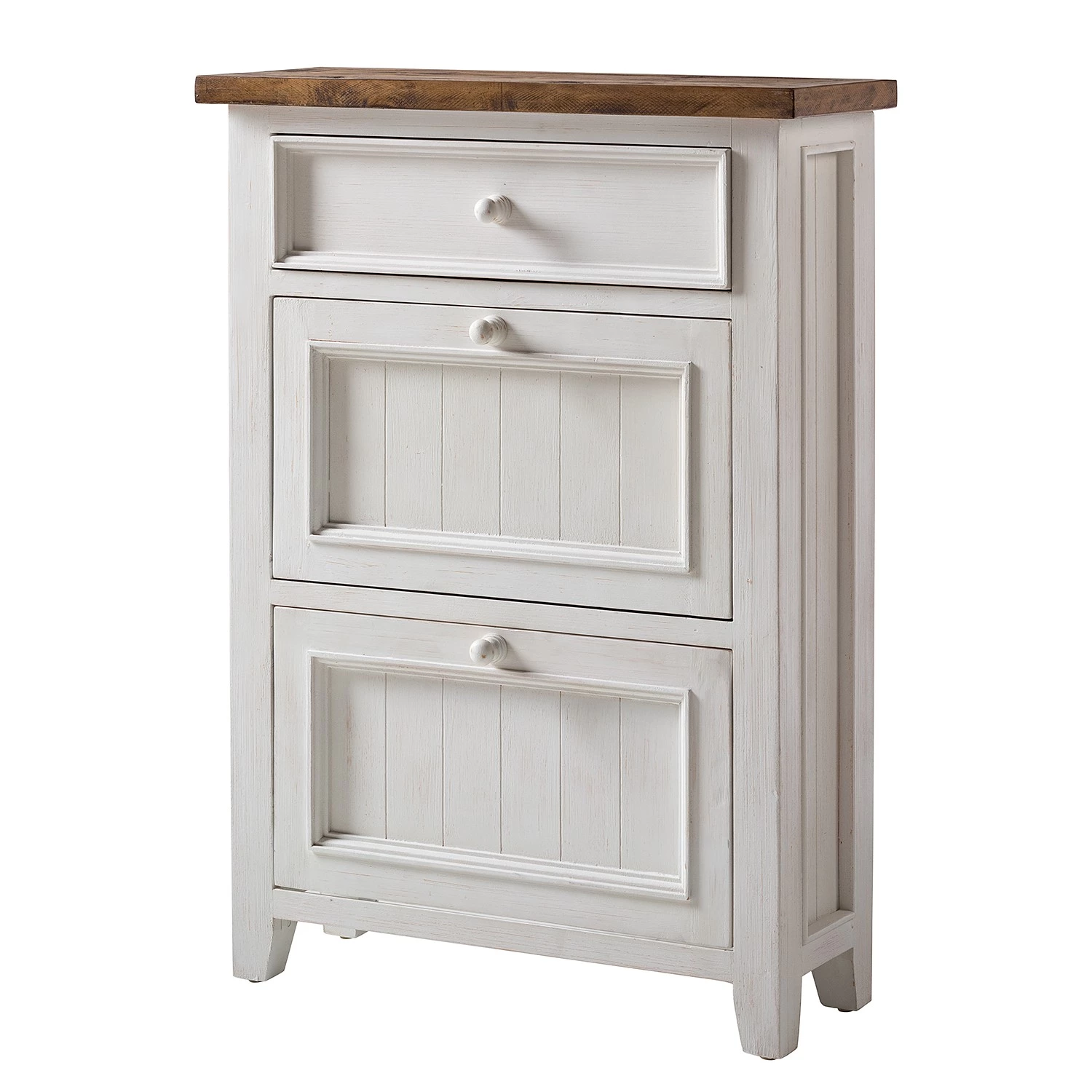 Maison Belfort Ensemble d’entrée Balignton II (4 élém.) - Pin massif / Métal - Pin / Blanc – Image 2