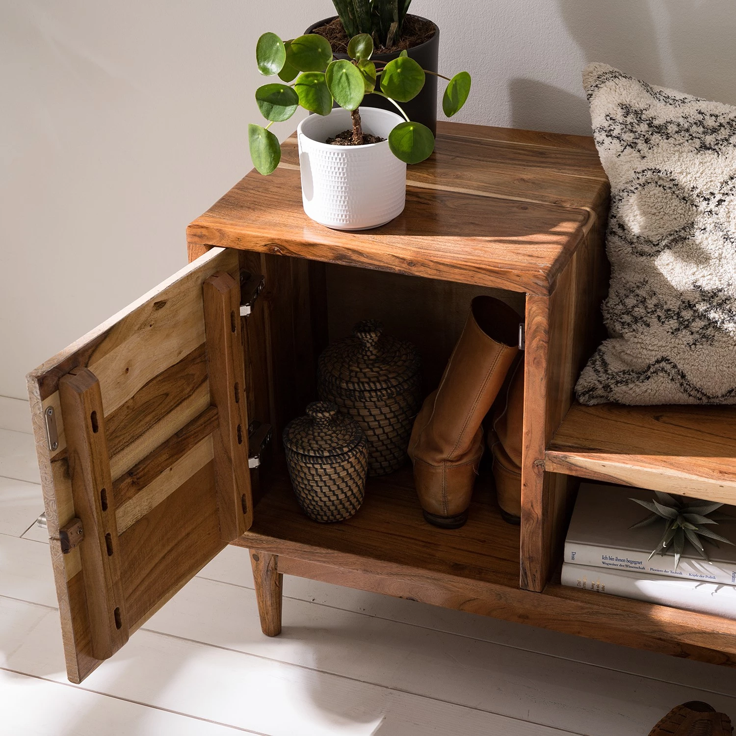 Ars manufacti Ensemble d’entrée Buuda II (3 éléments) - Partiellement en acacia massif - Écru / Acacia – Image 6