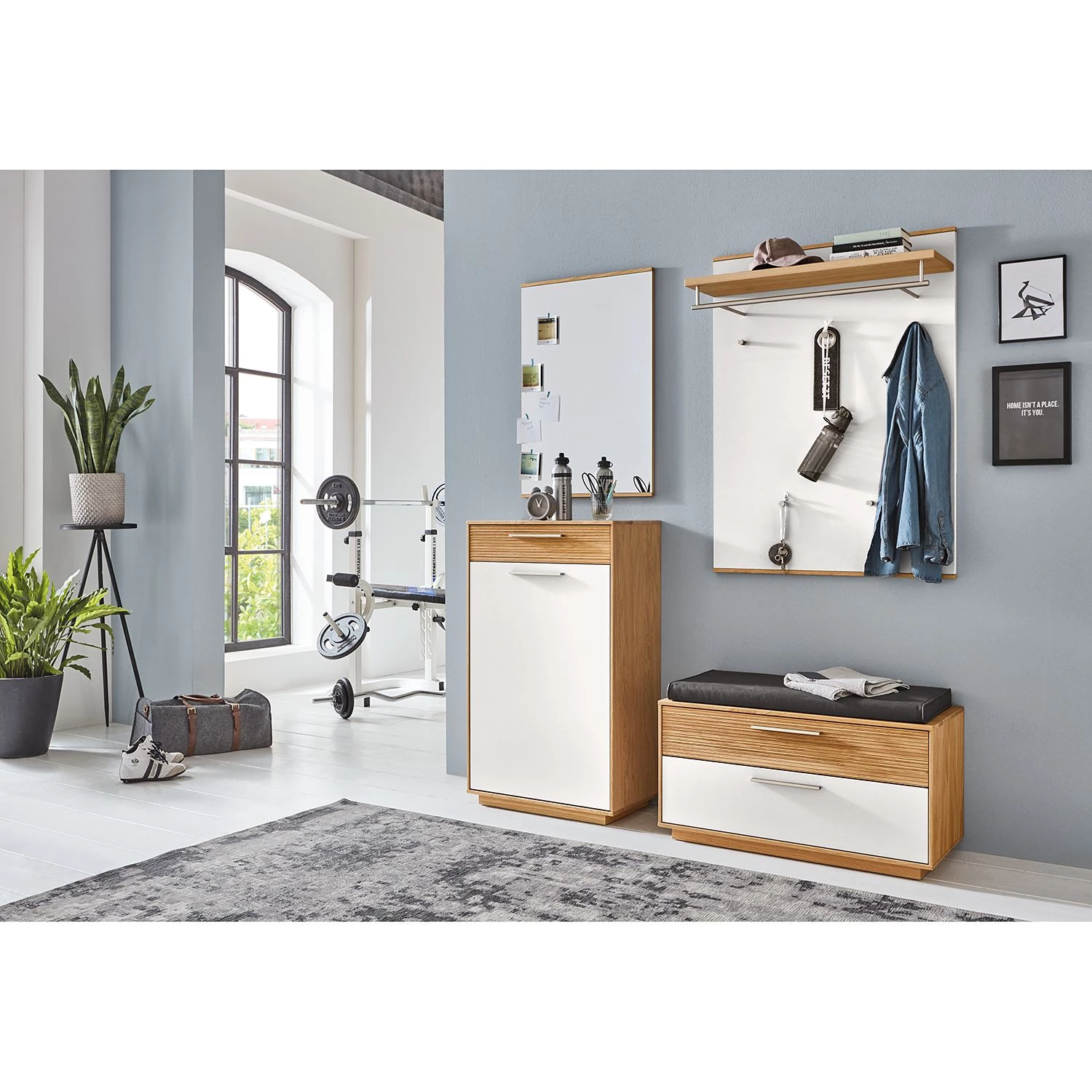 Voss Ensemble d’entrée Loca I (4 éléments) - Partiellement en chêne massif / Métal - Blanc