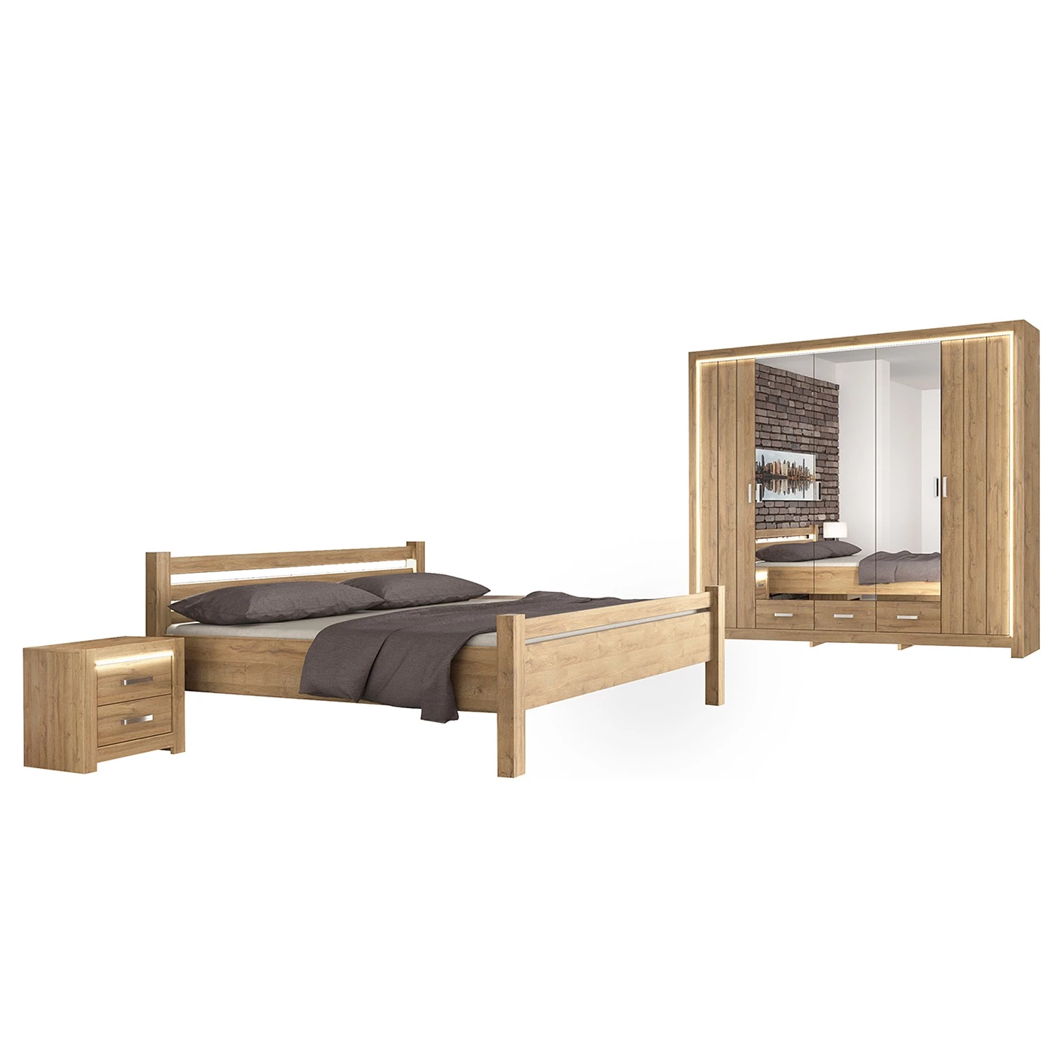 Loftscape Chambre Skalavik (4 éléments) - Marron – Image 2