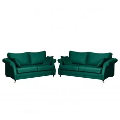 Maison Belfort Ensemble de canapés Killara (3-2) - Velours - Vert vieilli