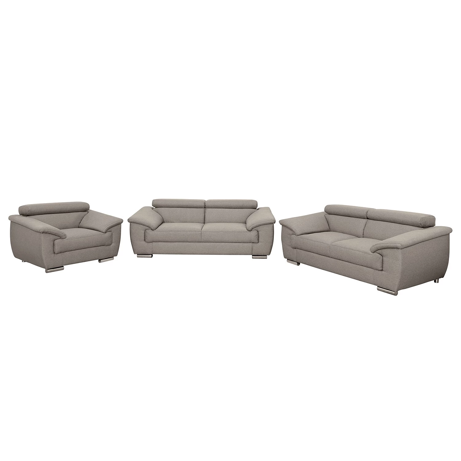 Modoform Ensemble de canapés Swain (3-2-1) - Tissu - Granit