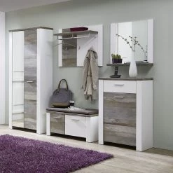 Loftscape Ensemble d’entrée Bickley I (5 élém.) - Blanc / Imitation bois flotté