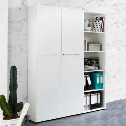 Germania Ensemble bureau Monteria III (2 élém.) - Verre - Blanc / Chrome