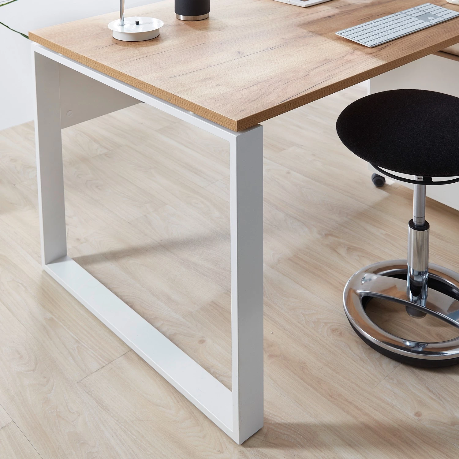 Germania Ensemble de bureau Lioni II (4 éléments) - Imitation chêne de Navarre / Blanc – Image 10