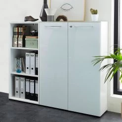 Germania Ensemble de bureau Monteria IV (2 élém.) - Verre - Blanc / Chrome