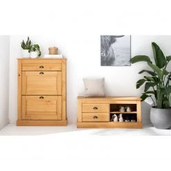 Maison Belfort Ensemble d’entrée Neely I (2 éléments) - Pin massif - Pin