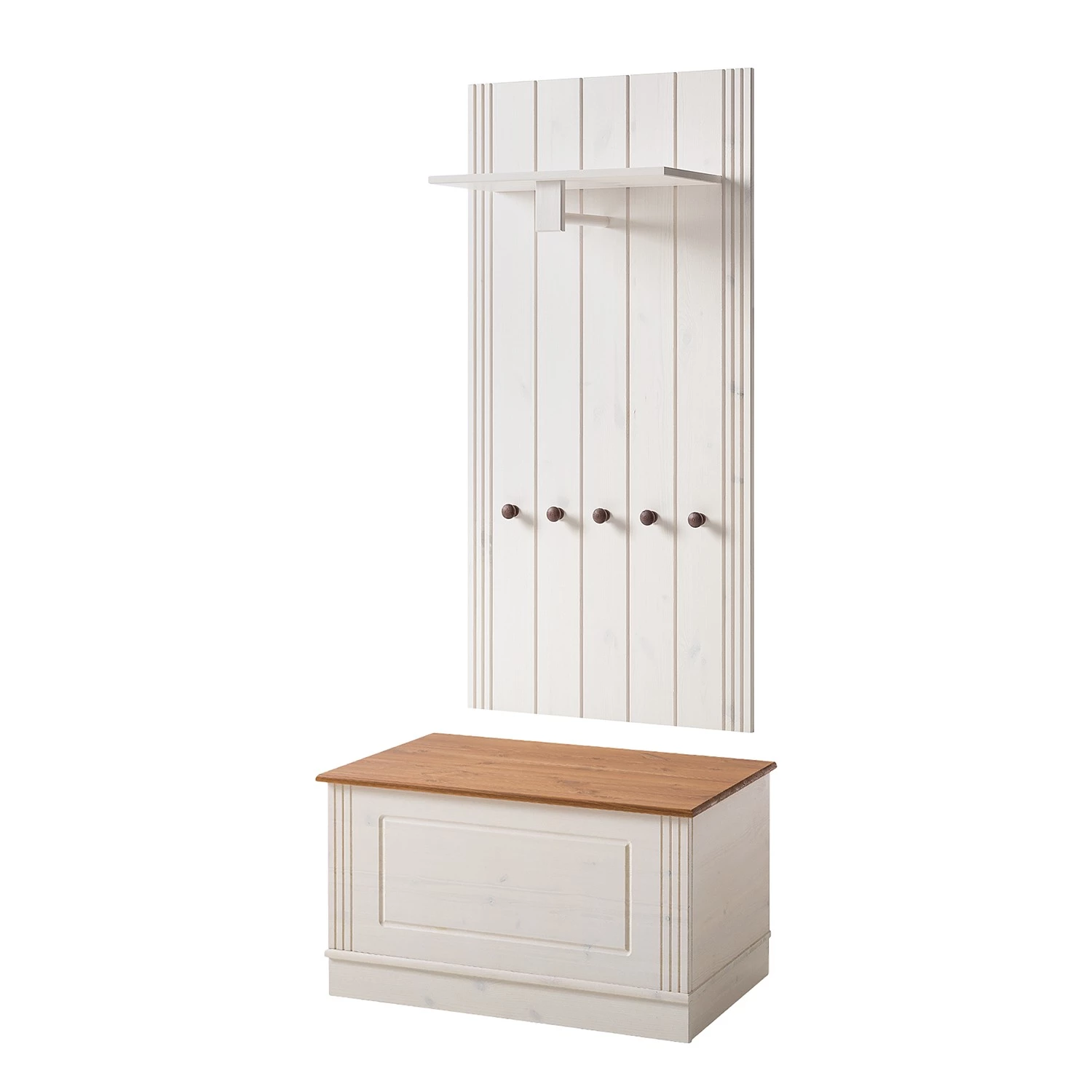 Maison Belfort Ensemble d’entrée Lillehammer II (2 él.) - Pin massif - Pin blanc / Pin couleur miel – Image 6