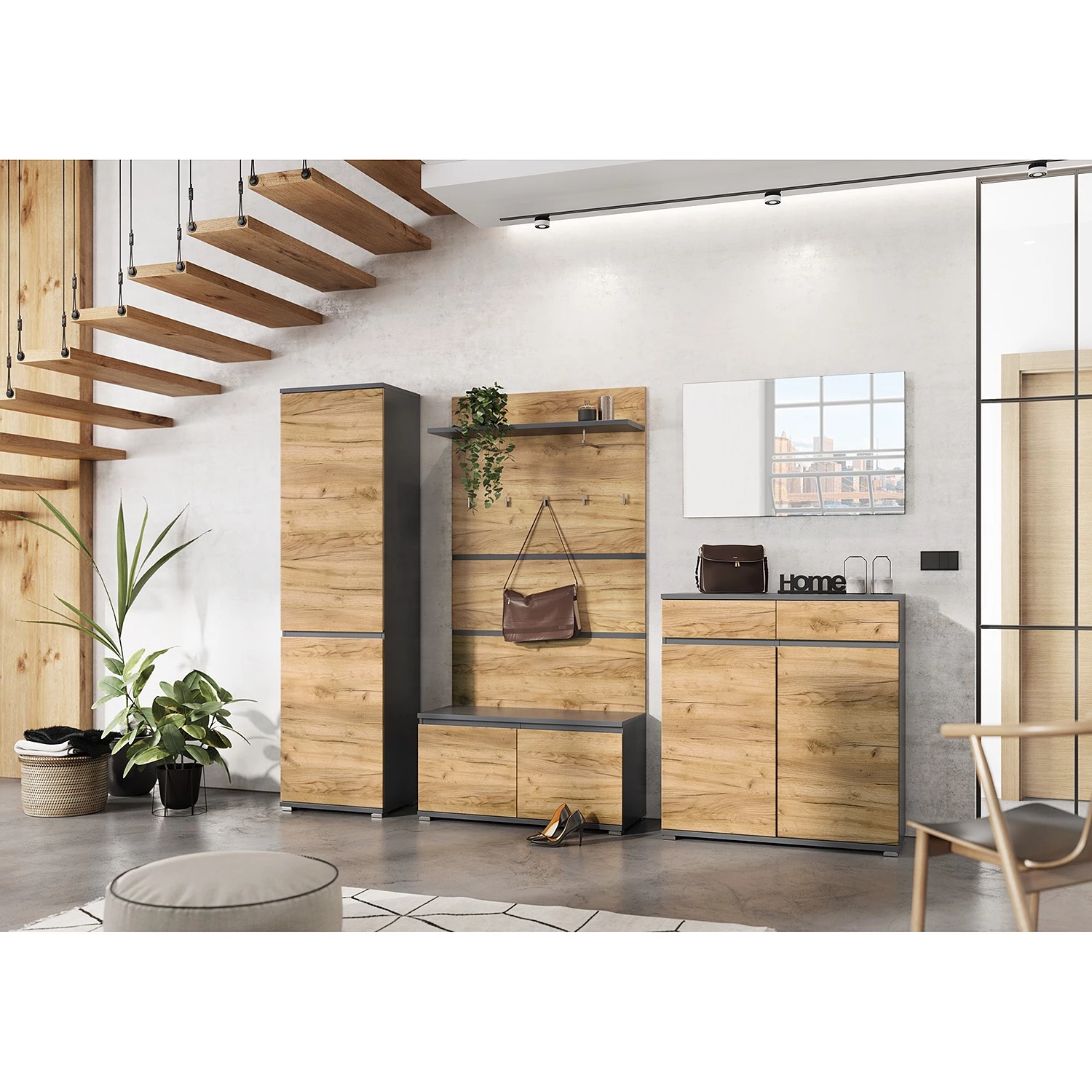 Germania Ensemble d’entrée Lisbonne II (5 élém.) - Imitation chêne de Navarra – Image 2