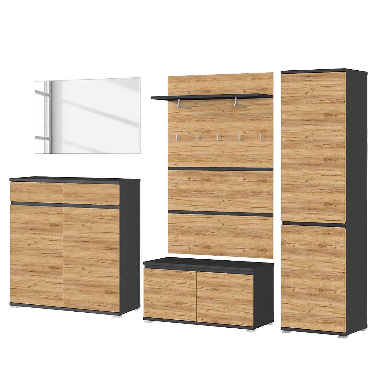 Germania Ensemble d’entrée Lisbonne II (5 élém.) - Imitation chêne de Navarra – Image 3