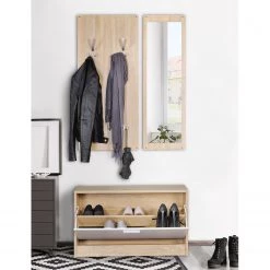 Mooved Ensemble d’entrée Lowrys - Blanc / Imitation chêne de Sonoma