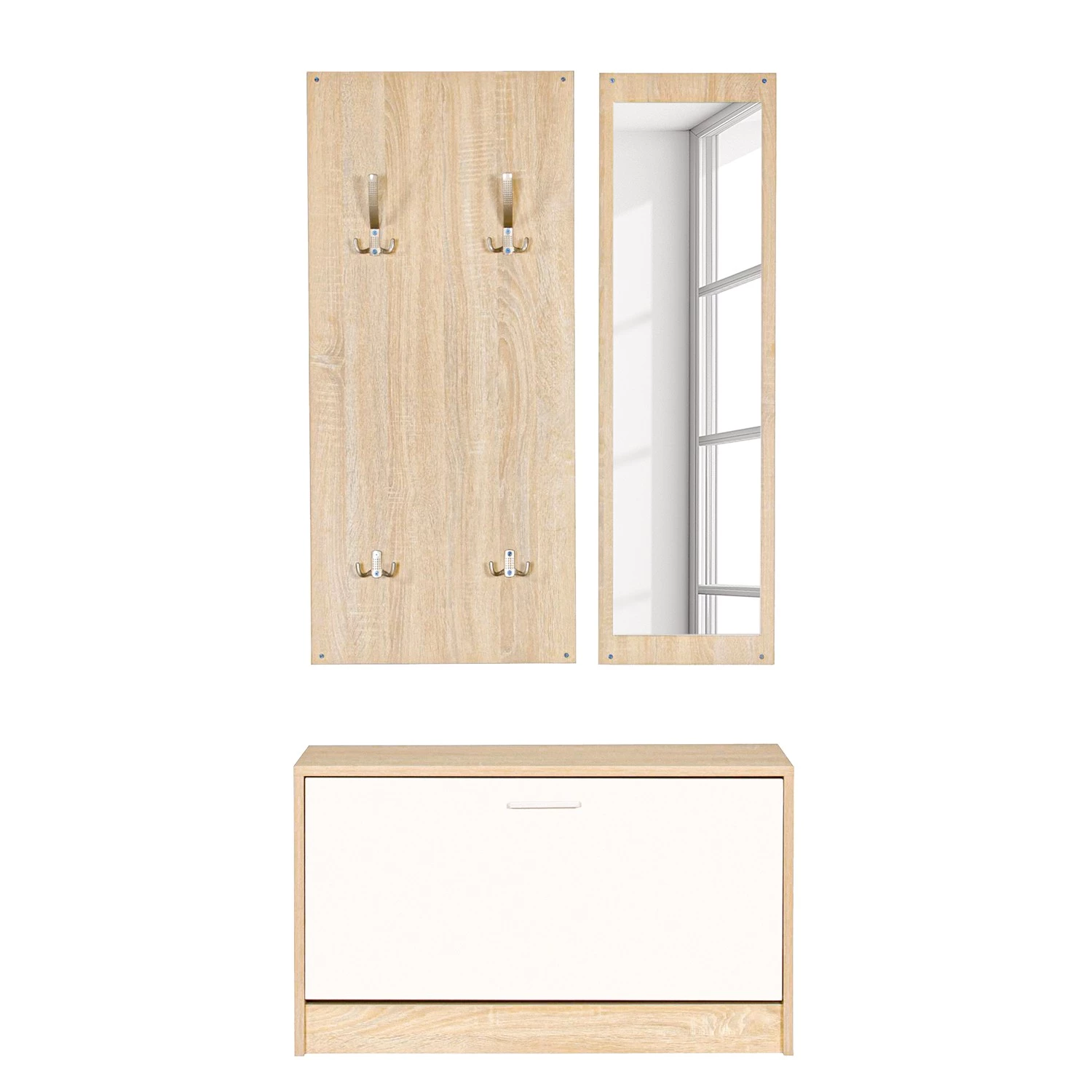 Mooved Ensemble d’entrée Lowrys - Blanc / Imitation chêne de Sonoma – Image 4