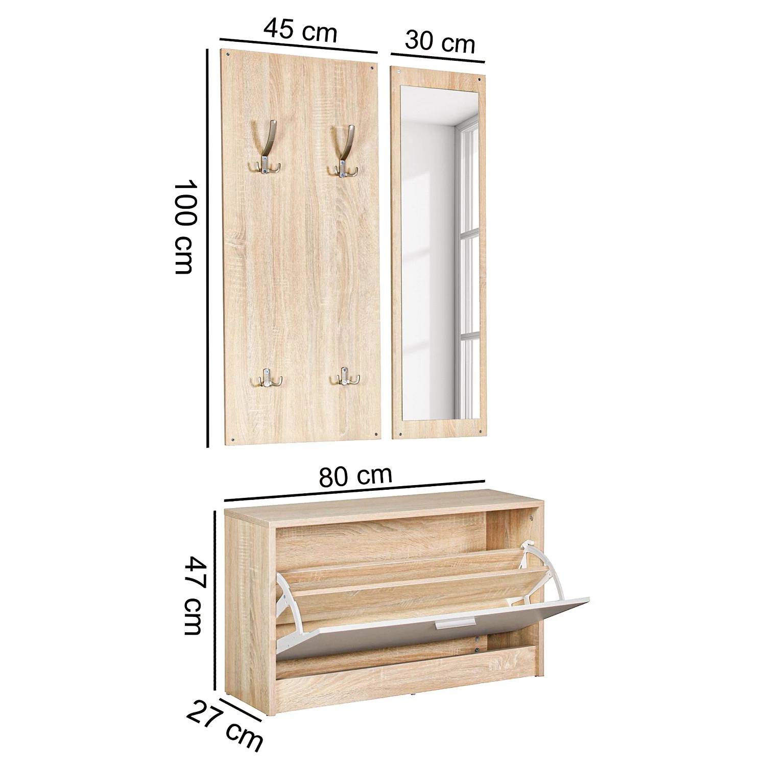 Mooved Ensemble d’entrée Lowrys - Blanc / Imitation chêne de Sonoma – Image 9