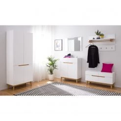 Mørteens Ensemble d’entrée Tenabo III (6 élém.) - Partiellement en chêne massif - Blanc / Chêne