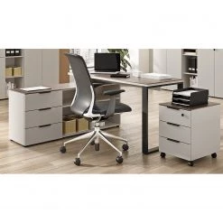 Germania Ensemble de bureau Ancona I (2 éléments) - Métal - Cachemire / Imitation noyer