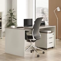 Germania Ensemble de bureau Ancona II (2 élém.) - Métal - Cachemire / Imitation noyer