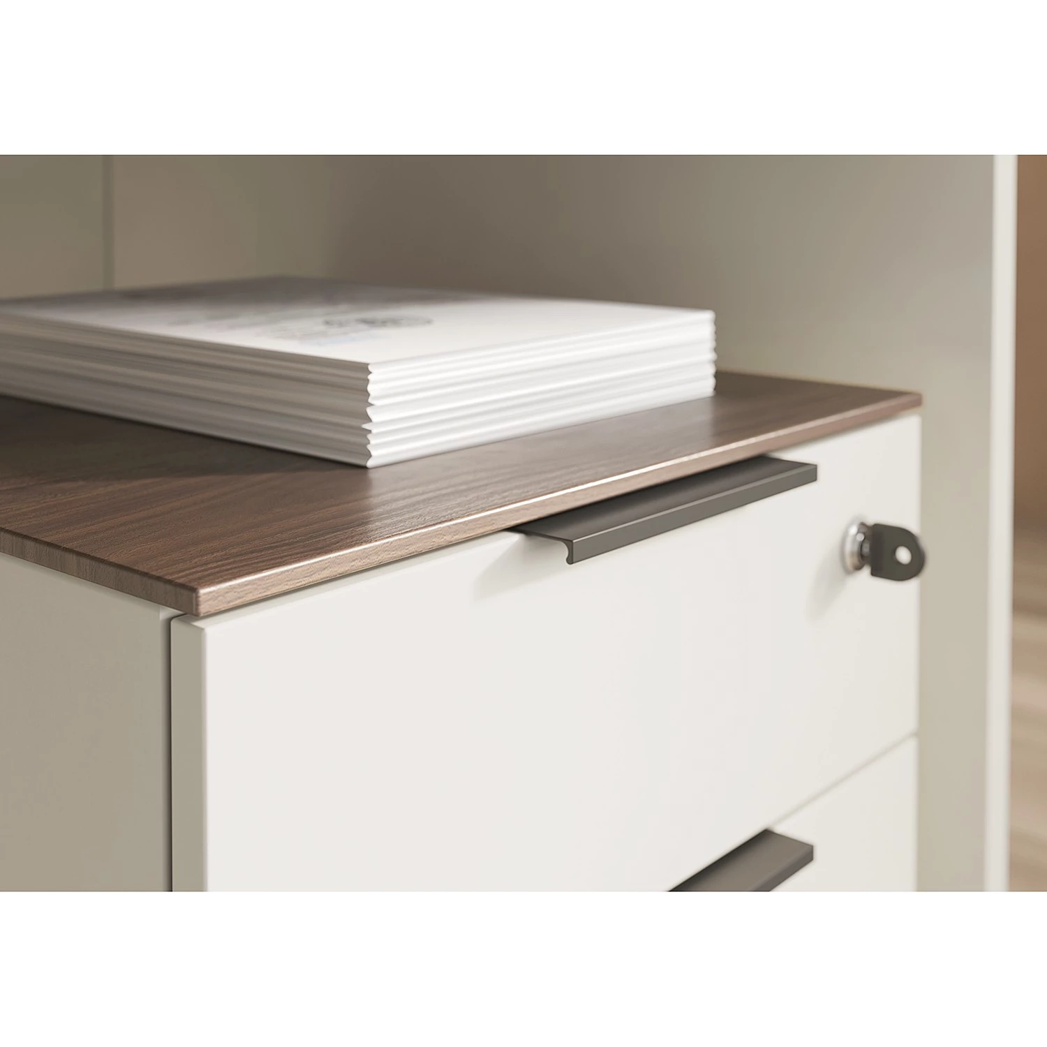 Germania Ensemble de bureau Ancona II (2 élém.) - Métal - Cachemire / Imitation noyer – Image 7