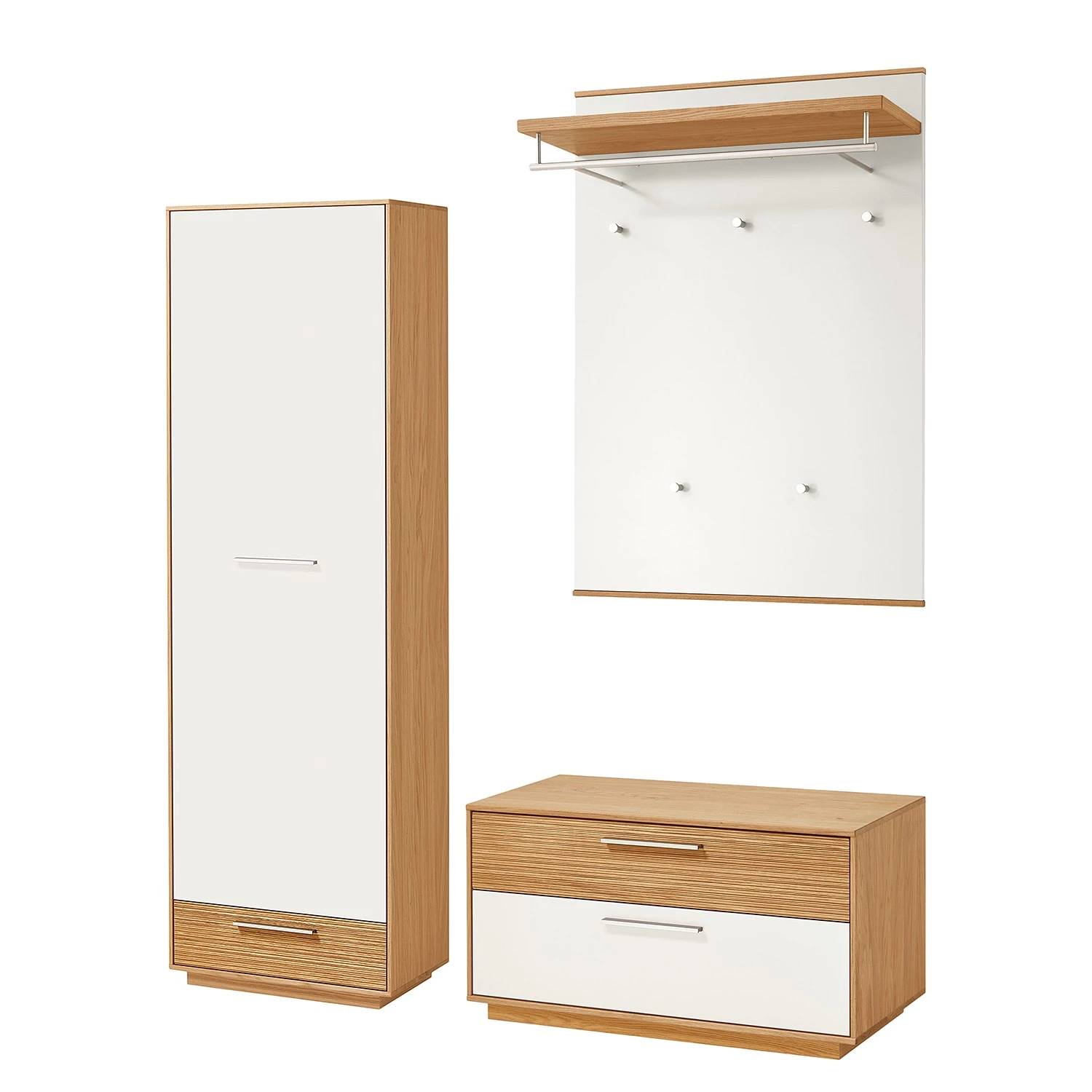 Voss Ensemble d’entrée Loveno III (3 élém.) - Placage en bois véritable - Blanc