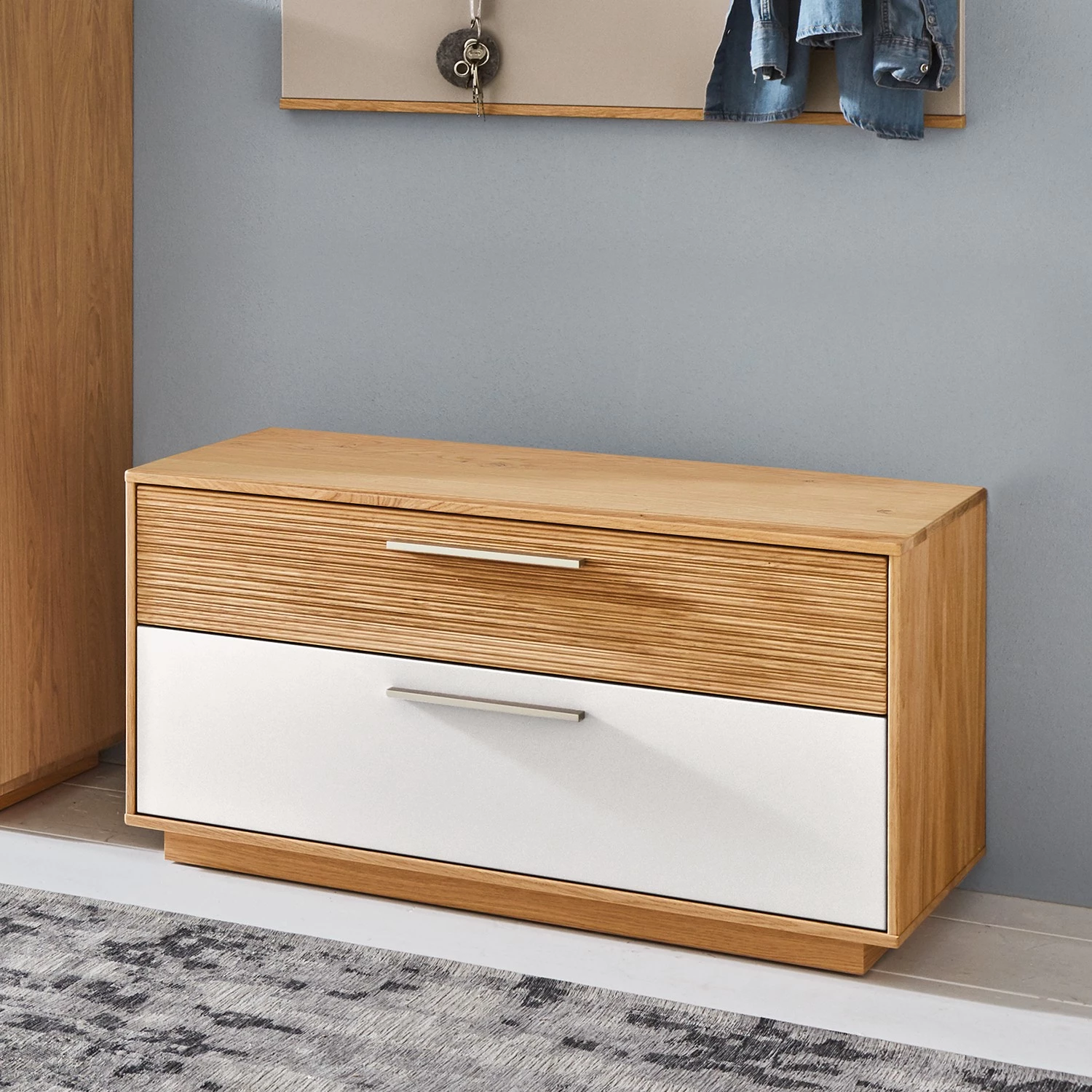 Voss Ensemble d’entrée Loveno III (3 élém.) - Placage en bois véritable - Blanc – Image 2