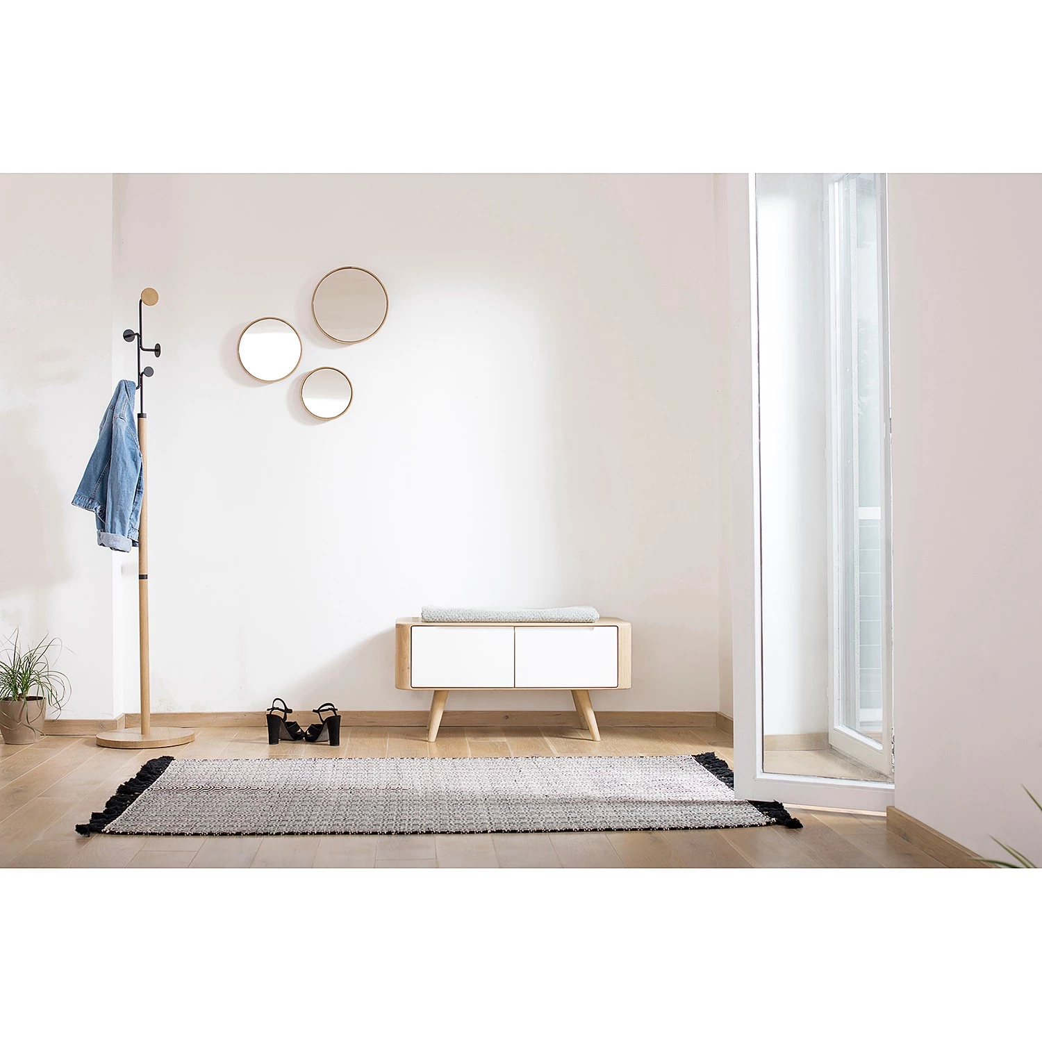 Studio Copenhagen Ensemble d’entrée Loca III (2 éléments) - Partiellement en chêne sauvage massif - Blanc / Chêne – Image 3