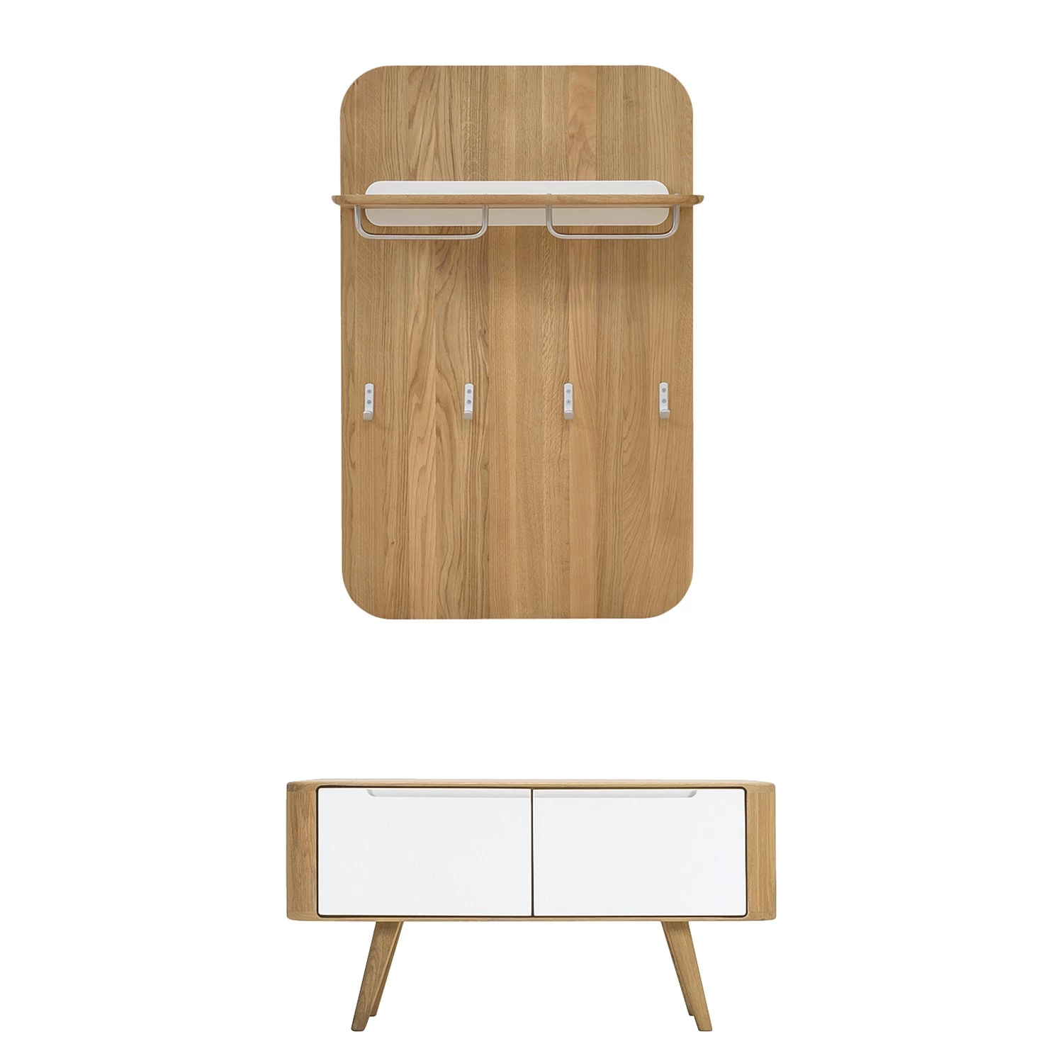 Studio Copenhagen Ensemble d’entrée Loca III (2 éléments) - Partiellement en chêne sauvage massif - Blanc / Chêne – Image 17