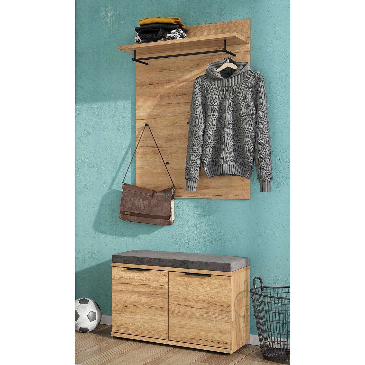 Germania Ensemble d’entrée Fremont III (2 élém.) - Imitation chêne de Navarre / Noir