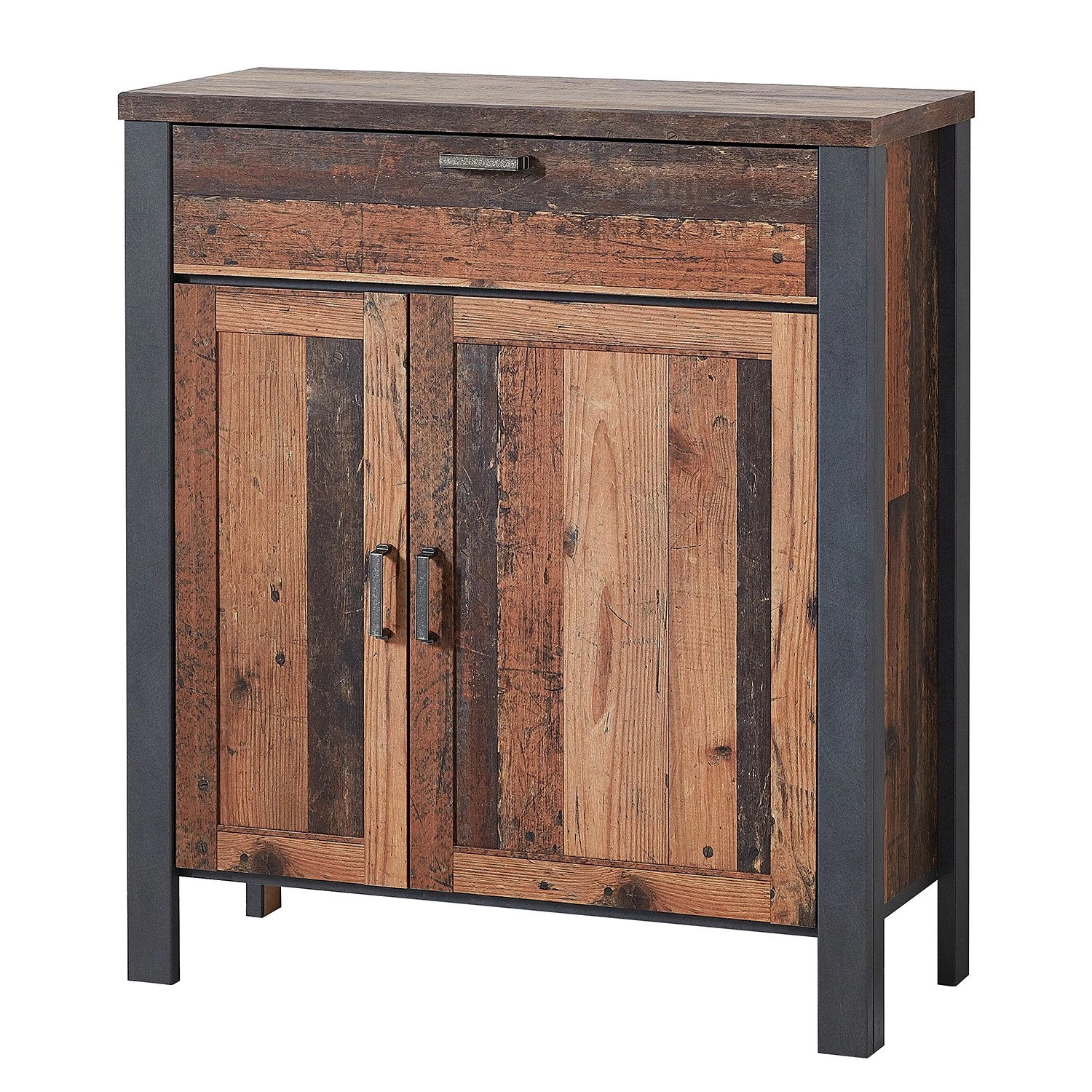 Red Living Ensemble d’entrée Blackpool II (4 élém.) - Imitation bois recyclé / Gris – Image 5