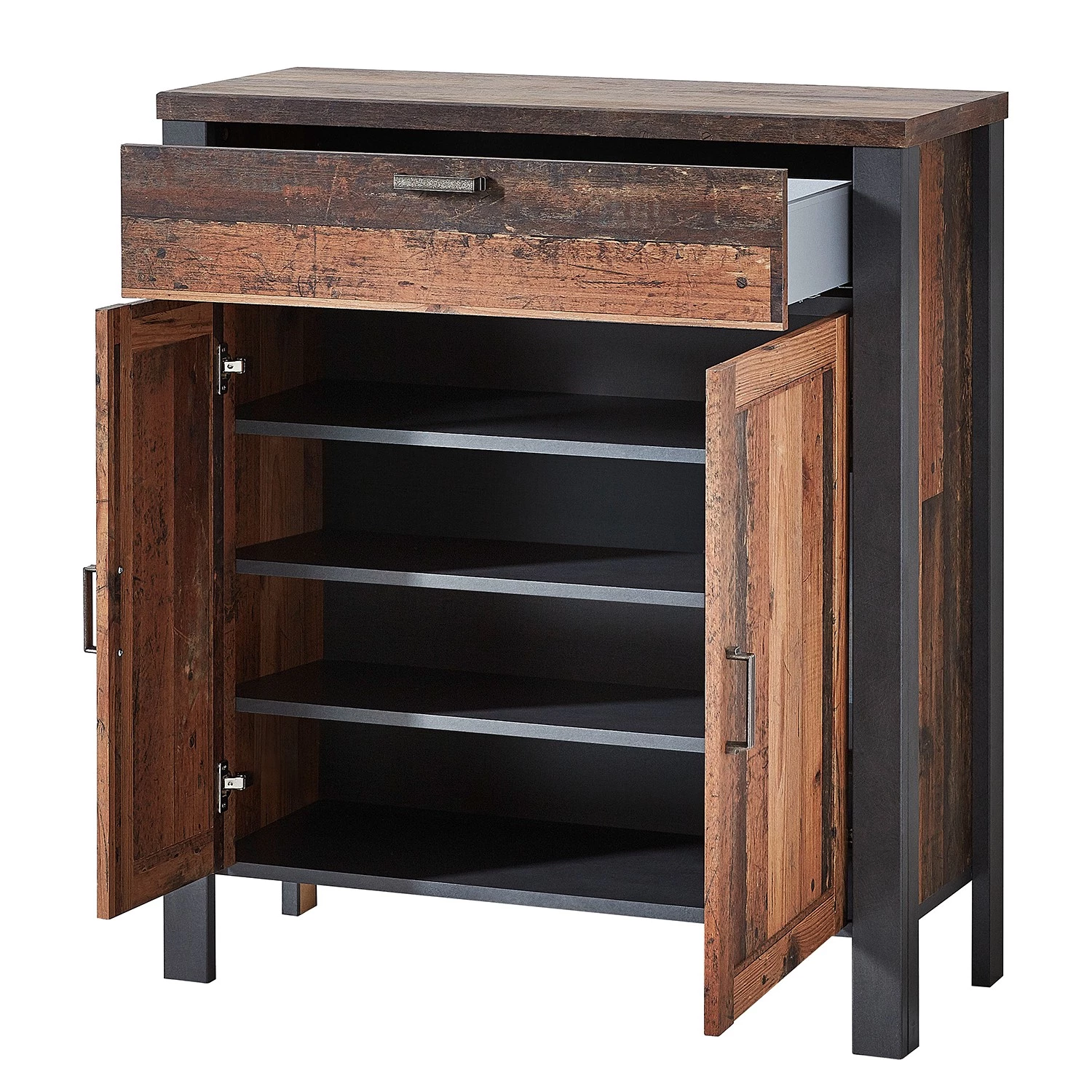 Red Living Ensemble d’entrée Blackpool II (4 élém.) - Imitation bois recyclé / Gris – Image 6