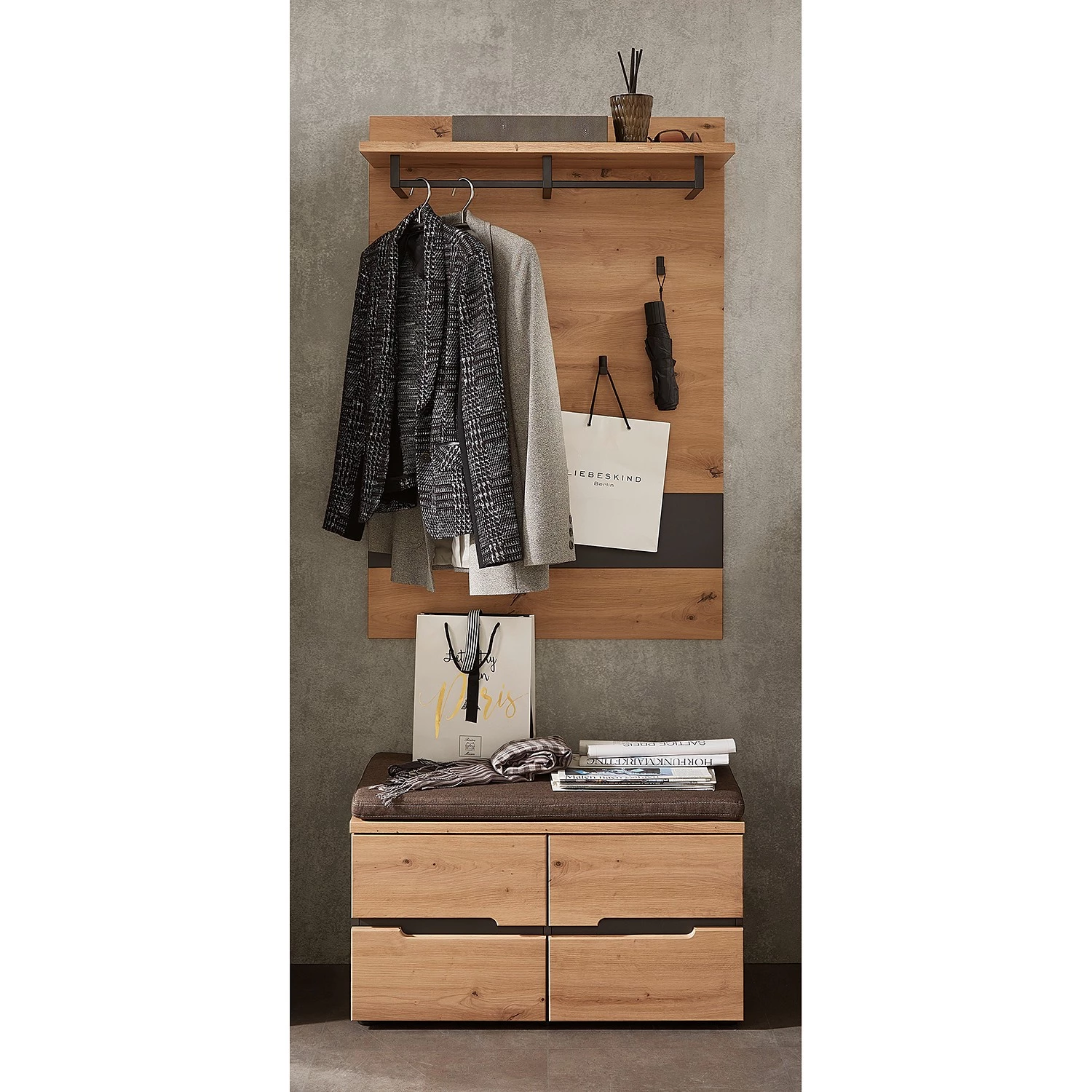 Loftscape Ensemble d’entrée Moosic III (2 élém.) - Imitation chêne artisan / Graphite