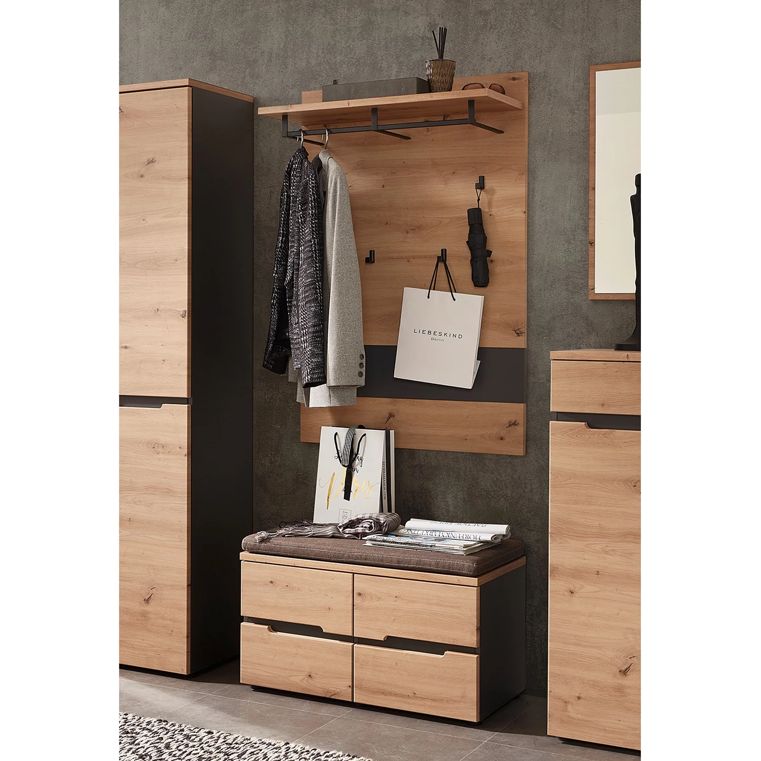 Loftscape Ensemble d’entrée Moosic III (2 élém.) - Imitation chêne artisan / Graphite – Image 2