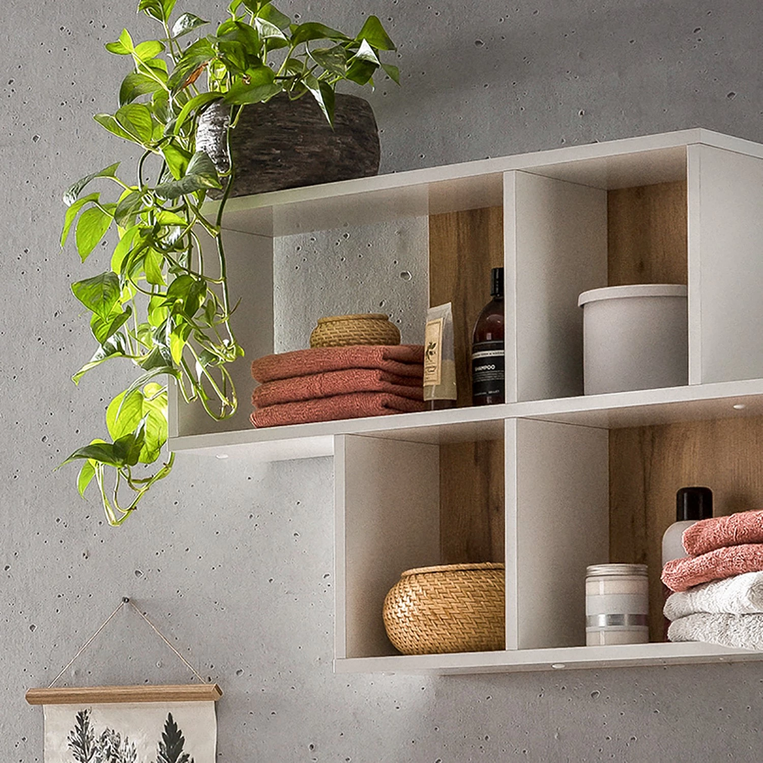 Schildmeyer Ensemble d’entrée Padua III (2 éléments) - Blanc / Imitation chêne rustique – Image 8