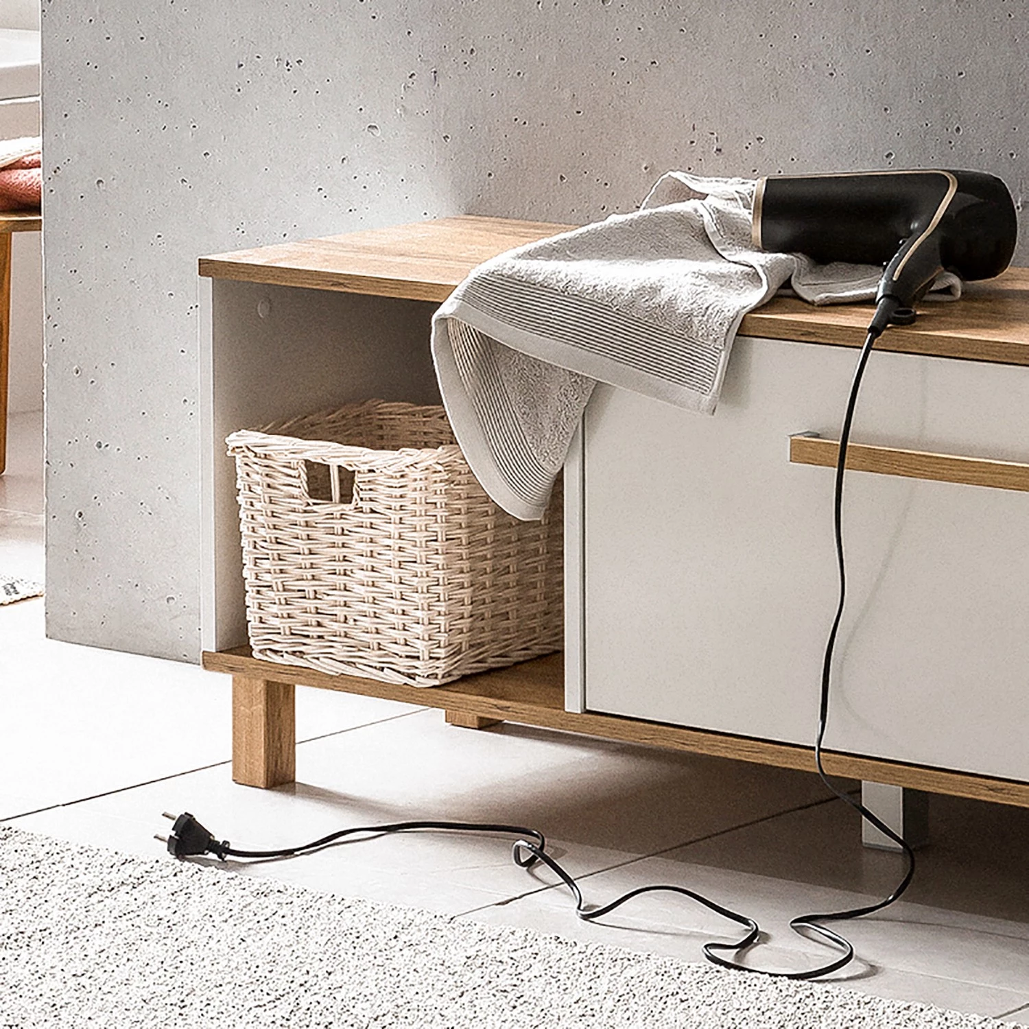 Schildmeyer Ensemble d’entrée Padua III (2 éléments) - Blanc / Imitation chêne rustique – Image 10