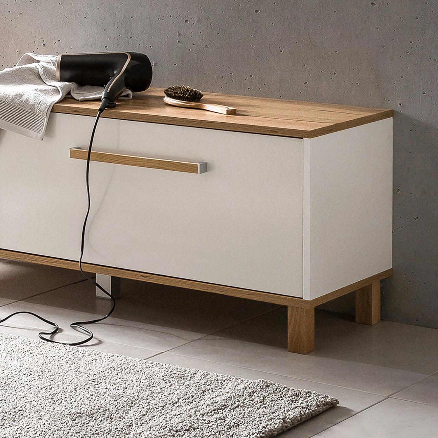 Schildmeyer Ensemble d’entrée Padua III (2 éléments) - Blanc / Imitation chêne rustique – Image 11