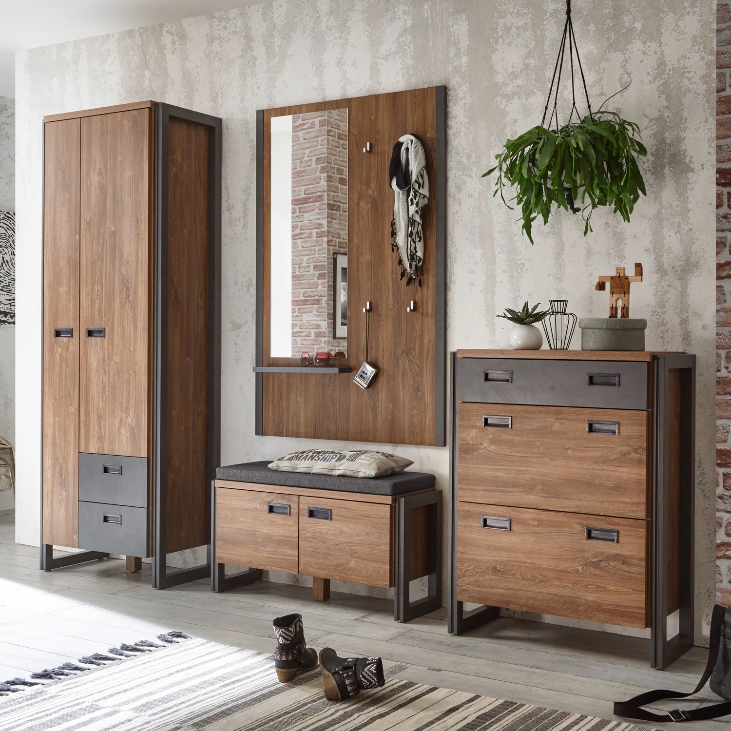 Ars manufacti Ensemble d’entrée Marton IV (4 éléments) - Imitation chêne Stirling / Anthracite