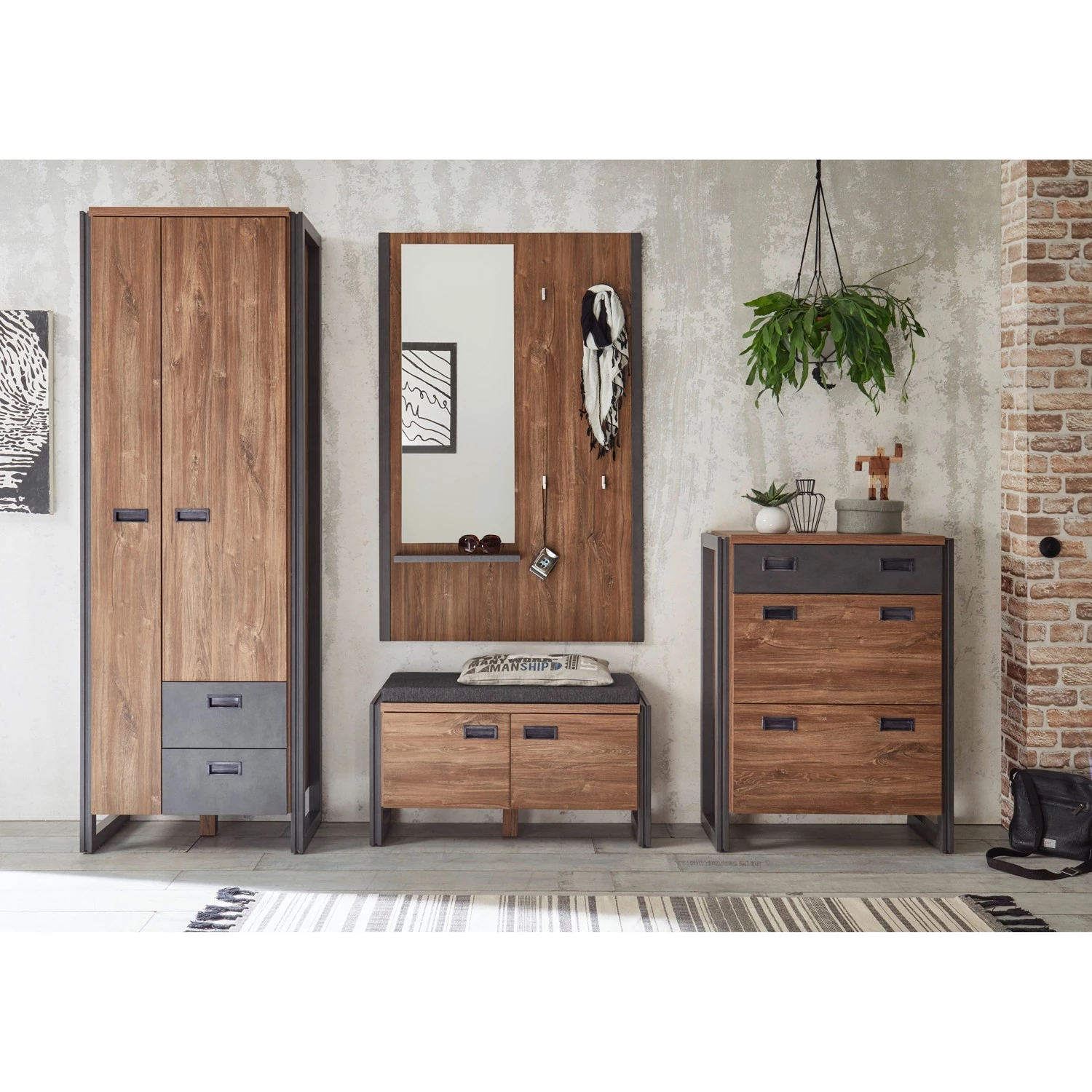 Ars manufacti Ensemble d’entrée Marton IV (4 éléments) - Imitation chêne Stirling / Anthracite – Image 3