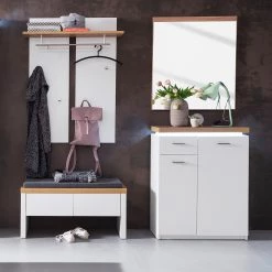 Ridgevalley Ensemble d’entrée Mundai II (4 éléments) - Avec éclairage  - Blanc / Imitation chêne de Wotan