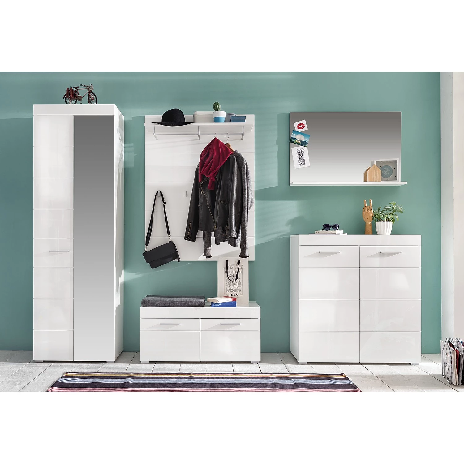 Trendteam Ensemble d’entrée Amanda IV (5 élém.) - Blanc brillant