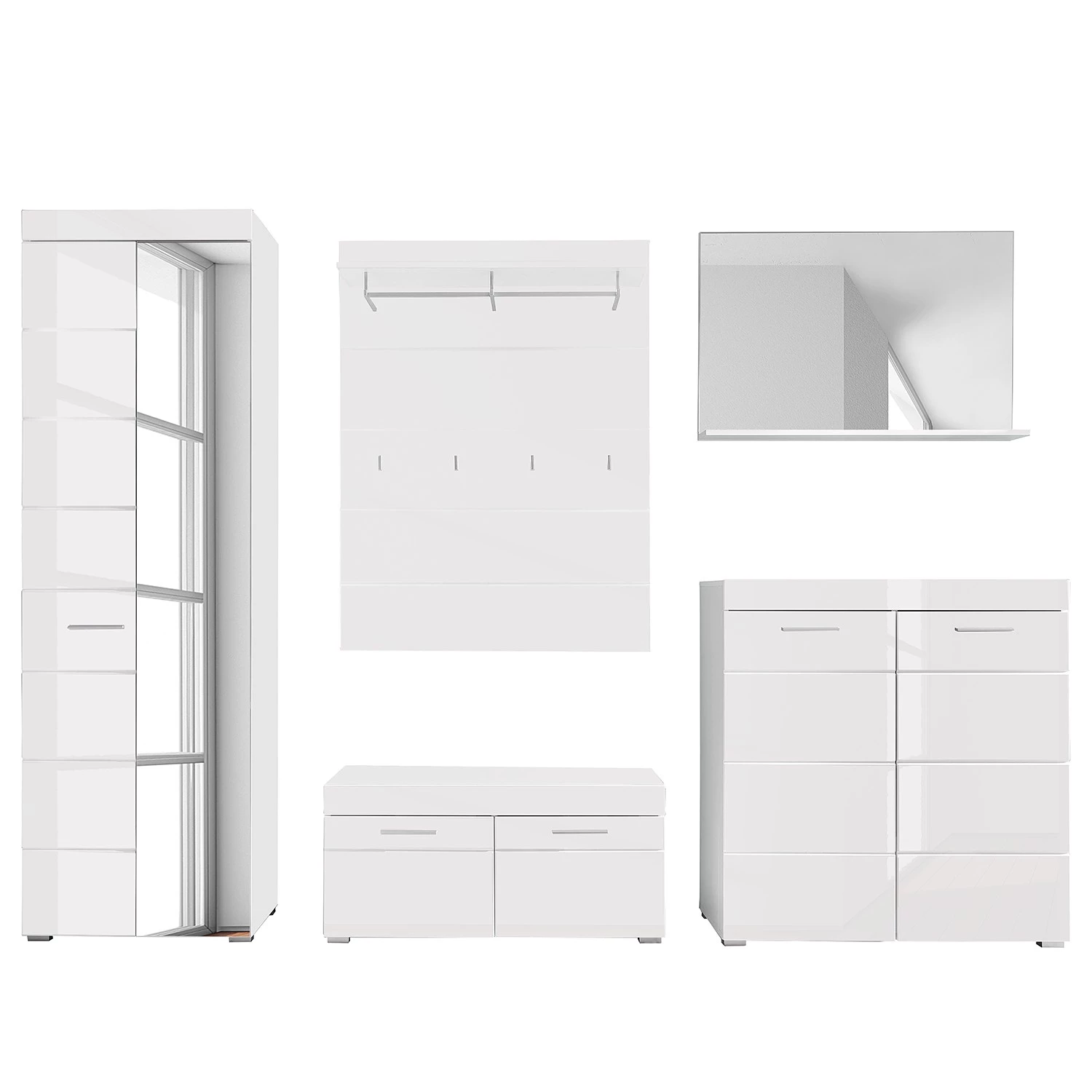 Trendteam Ensemble d’entrée Amanda IV (5 élém.) - Blanc brillant – Image 3