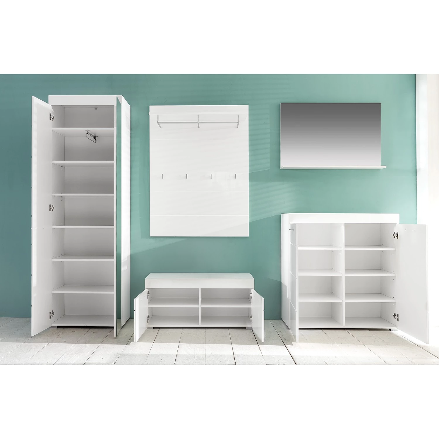 Trendteam Ensemble d’entrée Amanda IV (5 élém.) - Blanc brillant – Image 2