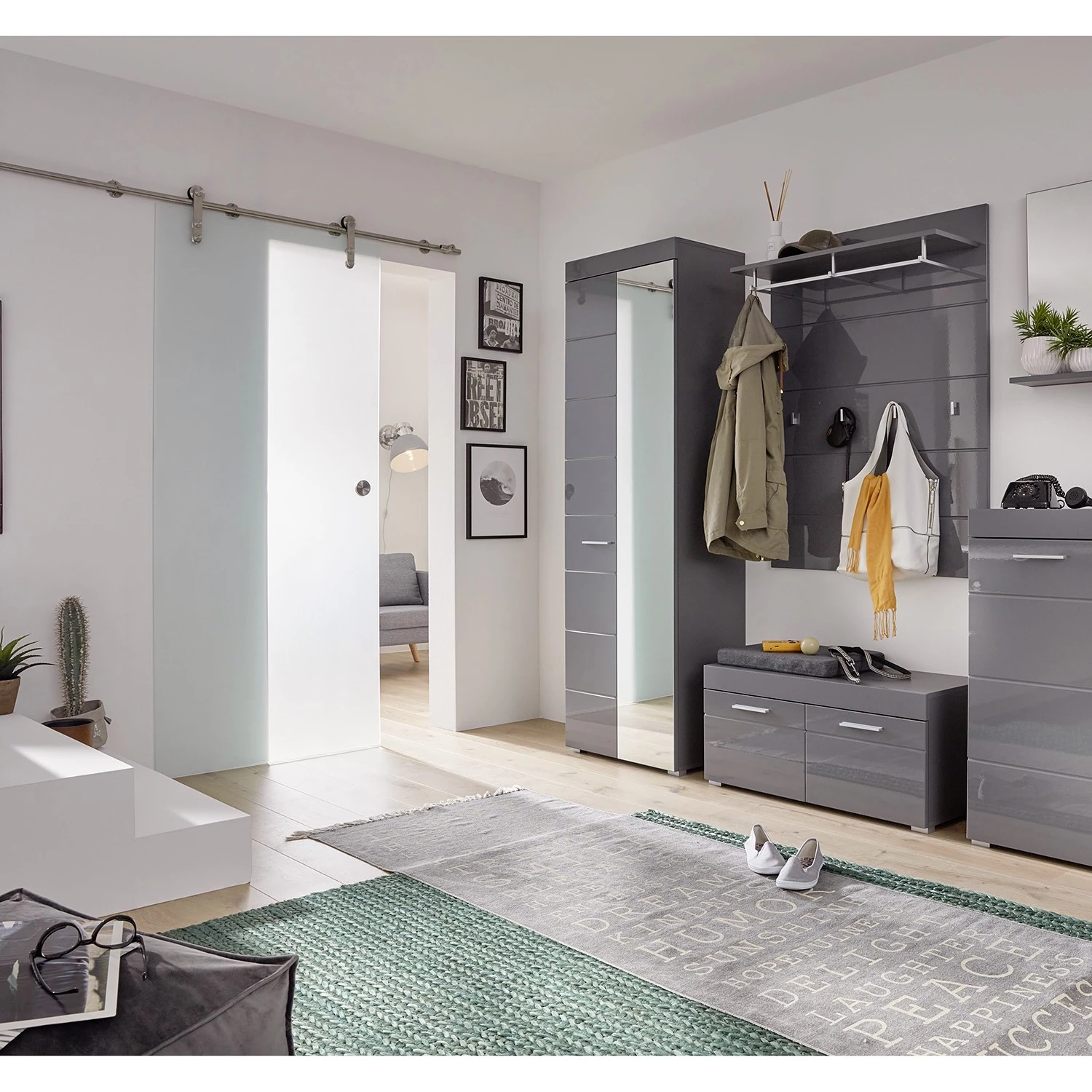 Trendteam Ensemble d’entrée Amanda V (3 élém.) - Gris brillant – Image 2