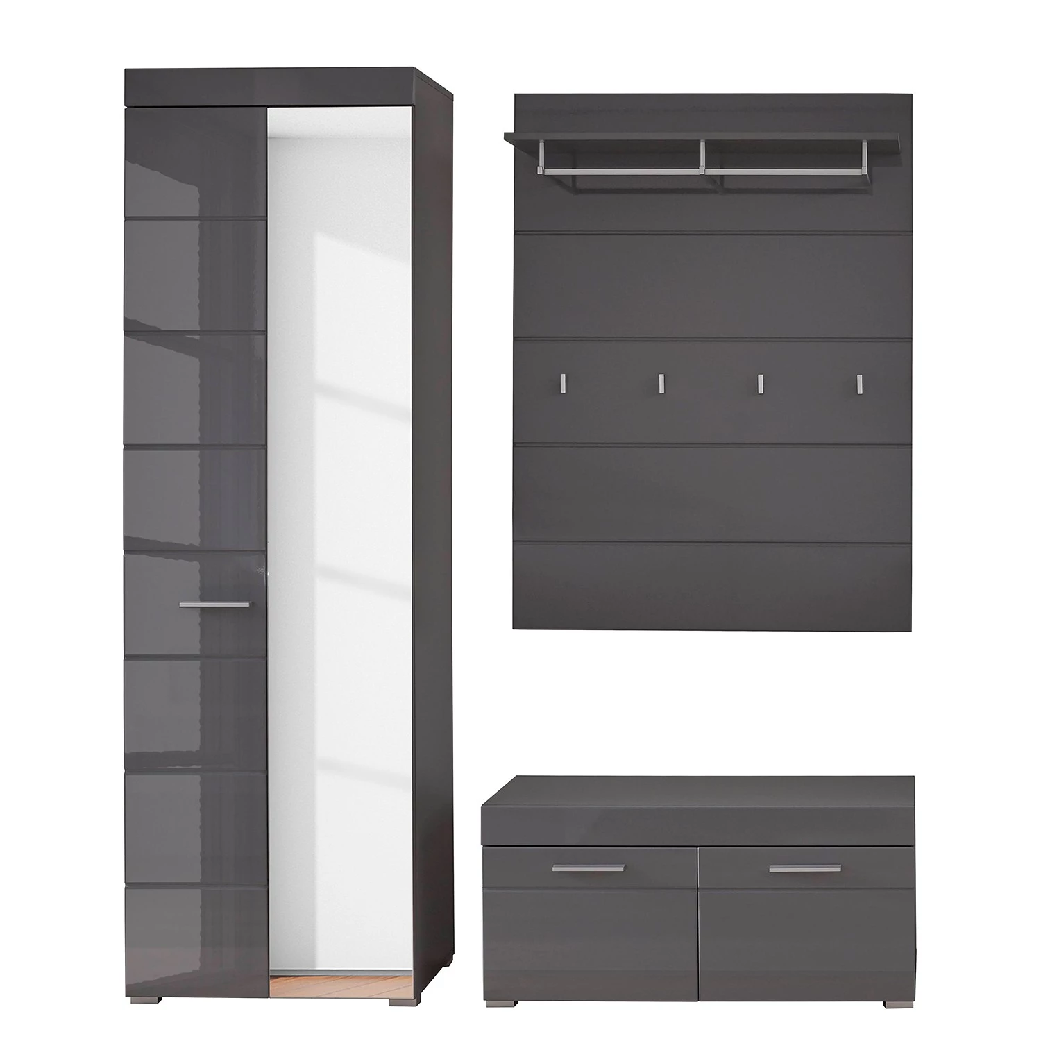 Trendteam Ensemble d’entrée Amanda V (3 élém.) - Gris brillant – Image 4