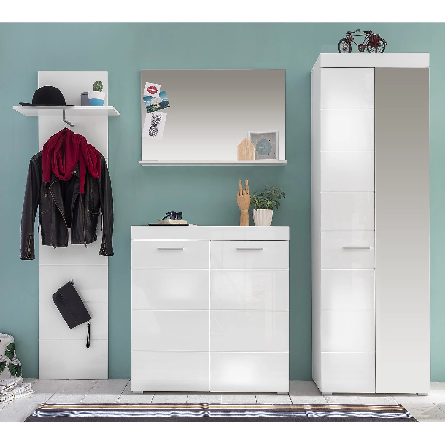 Loftscape Ensemble d’entrée Amanda III (4 élém.) - Blanc brillant