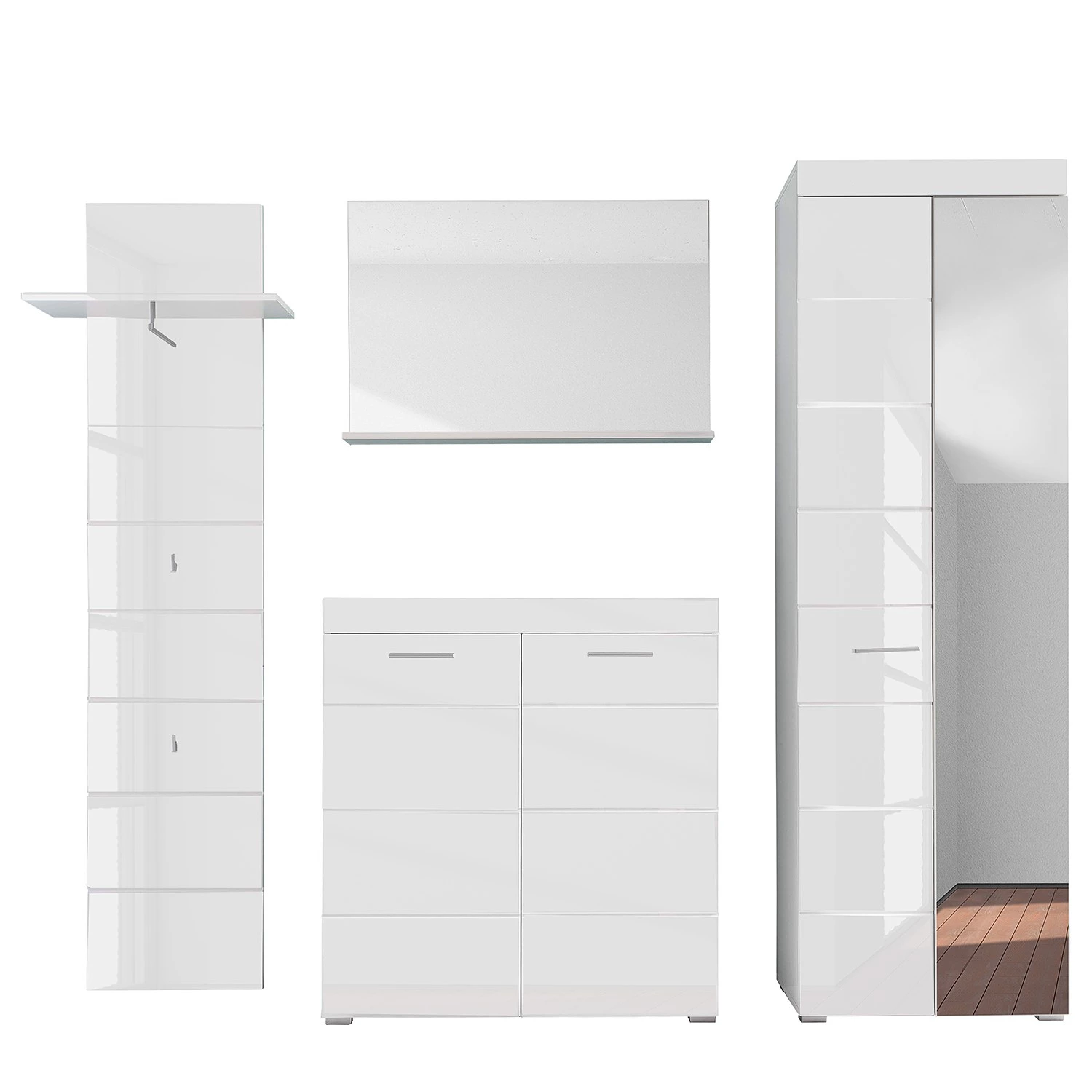 Loftscape Ensemble d’entrée Amanda III (4 élém.) - Blanc brillant – Image 4