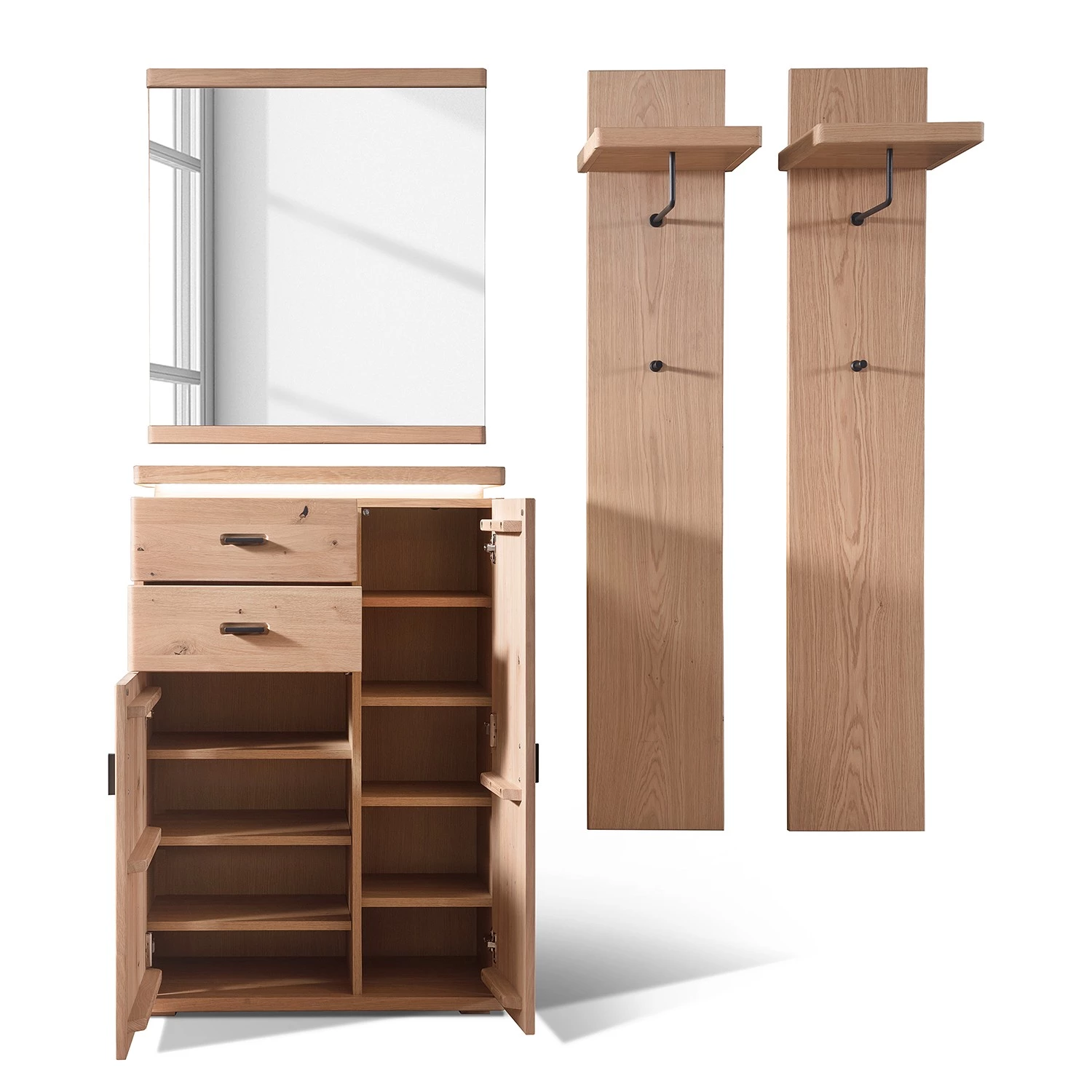 Naturoo Ensemble d’entrée Ellinwood II (4 élém.) - Placage en bois véritable / Métal - Chêne / Anthracite – Image 5