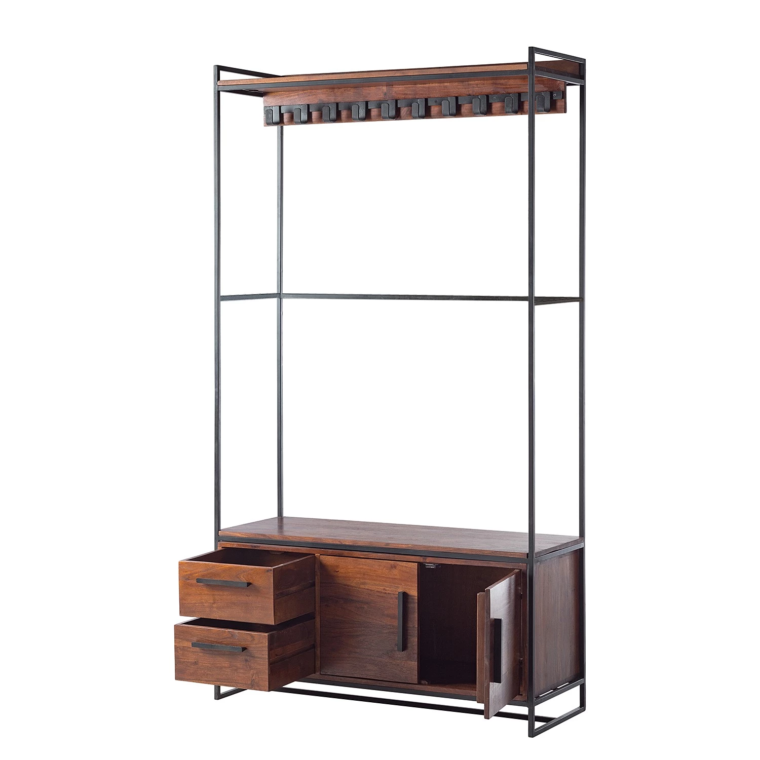 Ars manufacti Vestiaire d’entrée Woodson I - Acacia massif / Fer - Acacia brun – Image 5