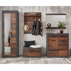 Red Living Ensemble d’entrée Buzan I (5 éléments) - Imitation bois recyclé / Anthracite